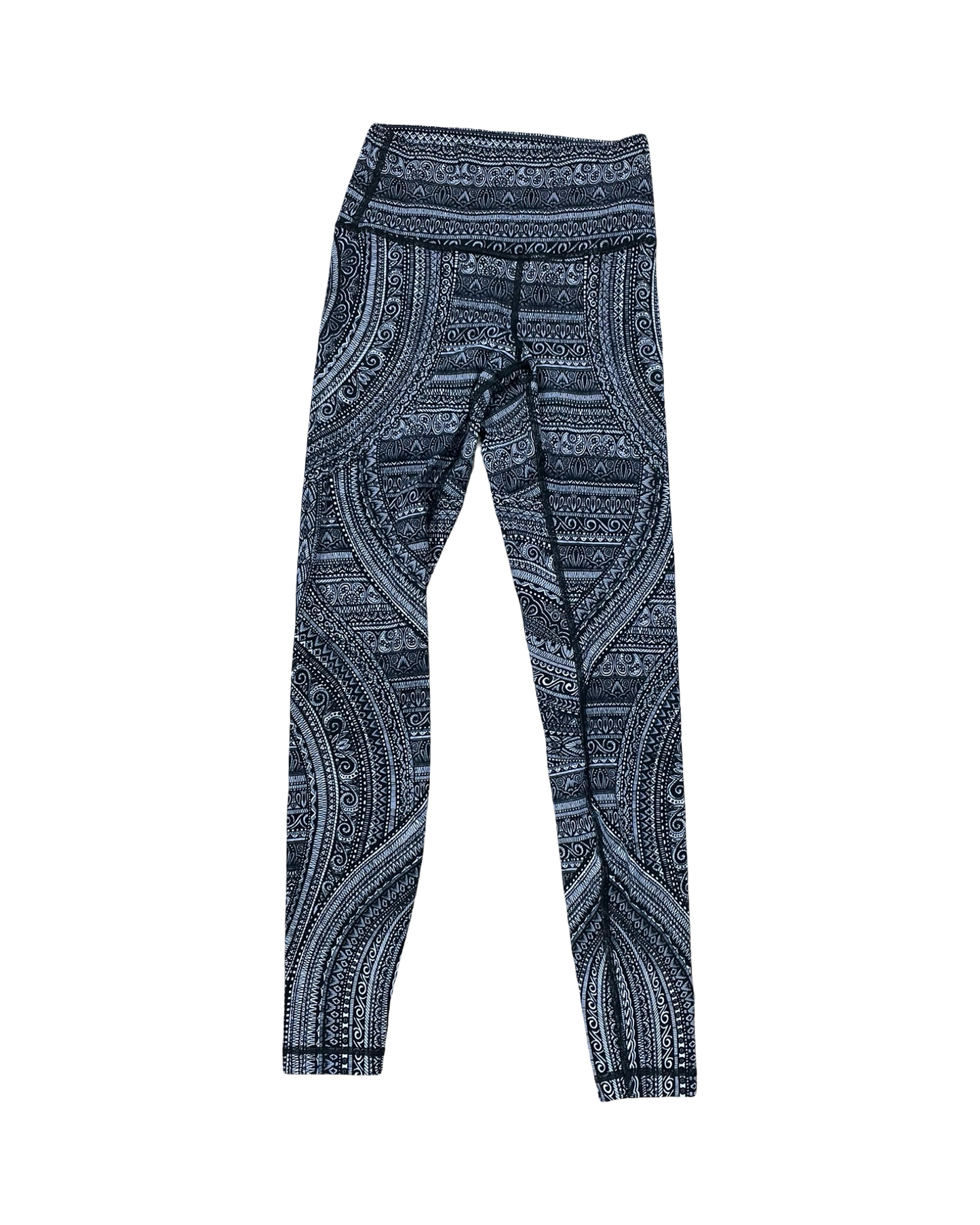 Athletic Leggings By Lululemon In Black & Grey, Size:S
