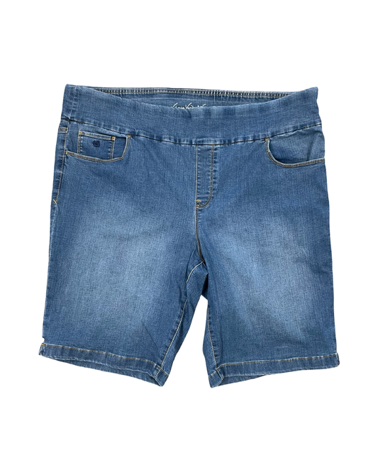 Shorts By Gloria Vanderbilt In Blue Denim, Size:20