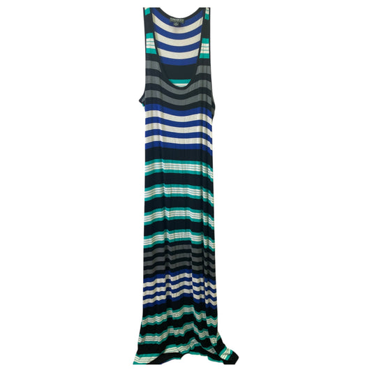 Dress Casual Maxi By Forever 21 In Black & Green, Size:3