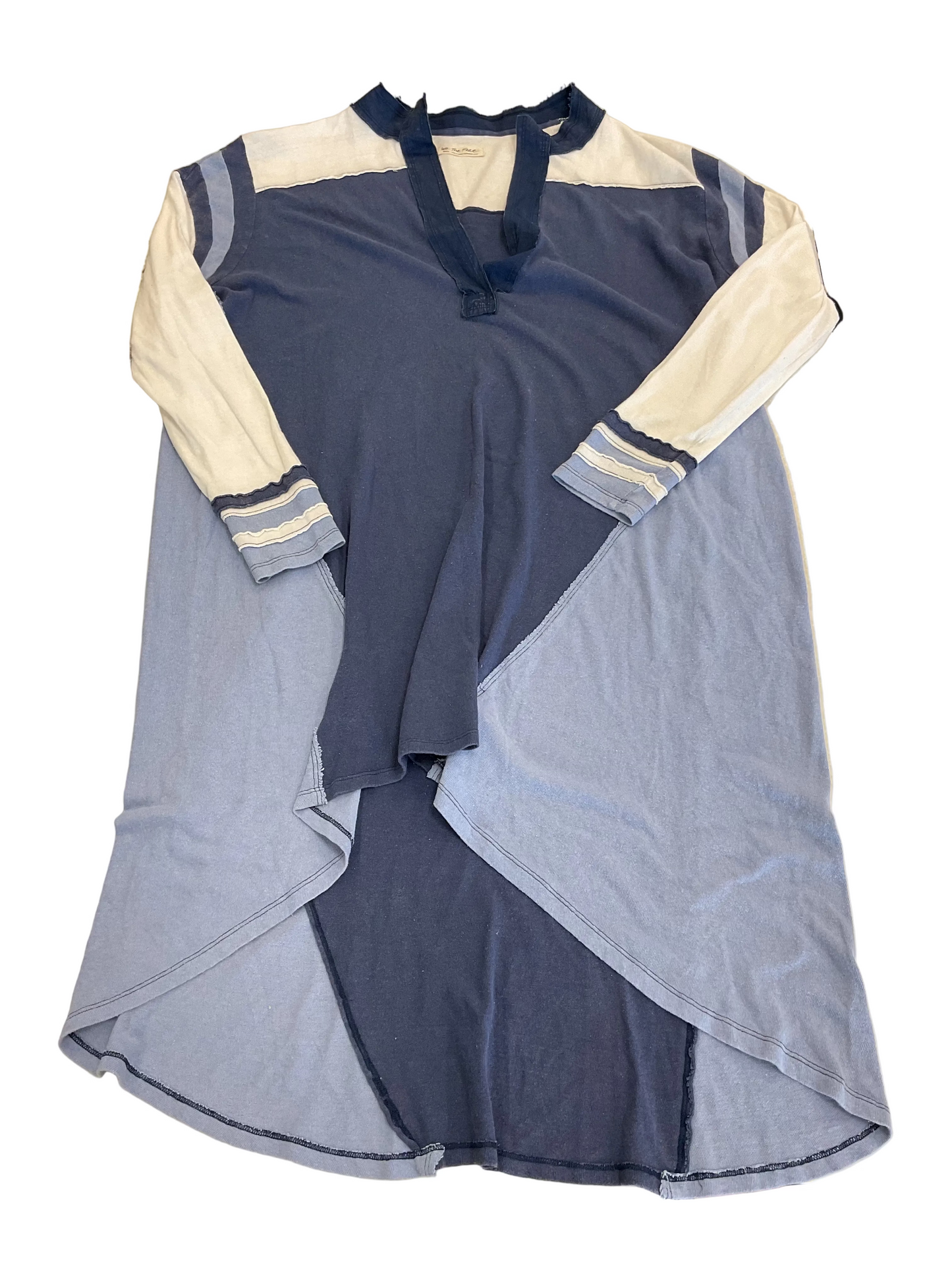 Tunic Ls By Free People In Blue & White, Size:S