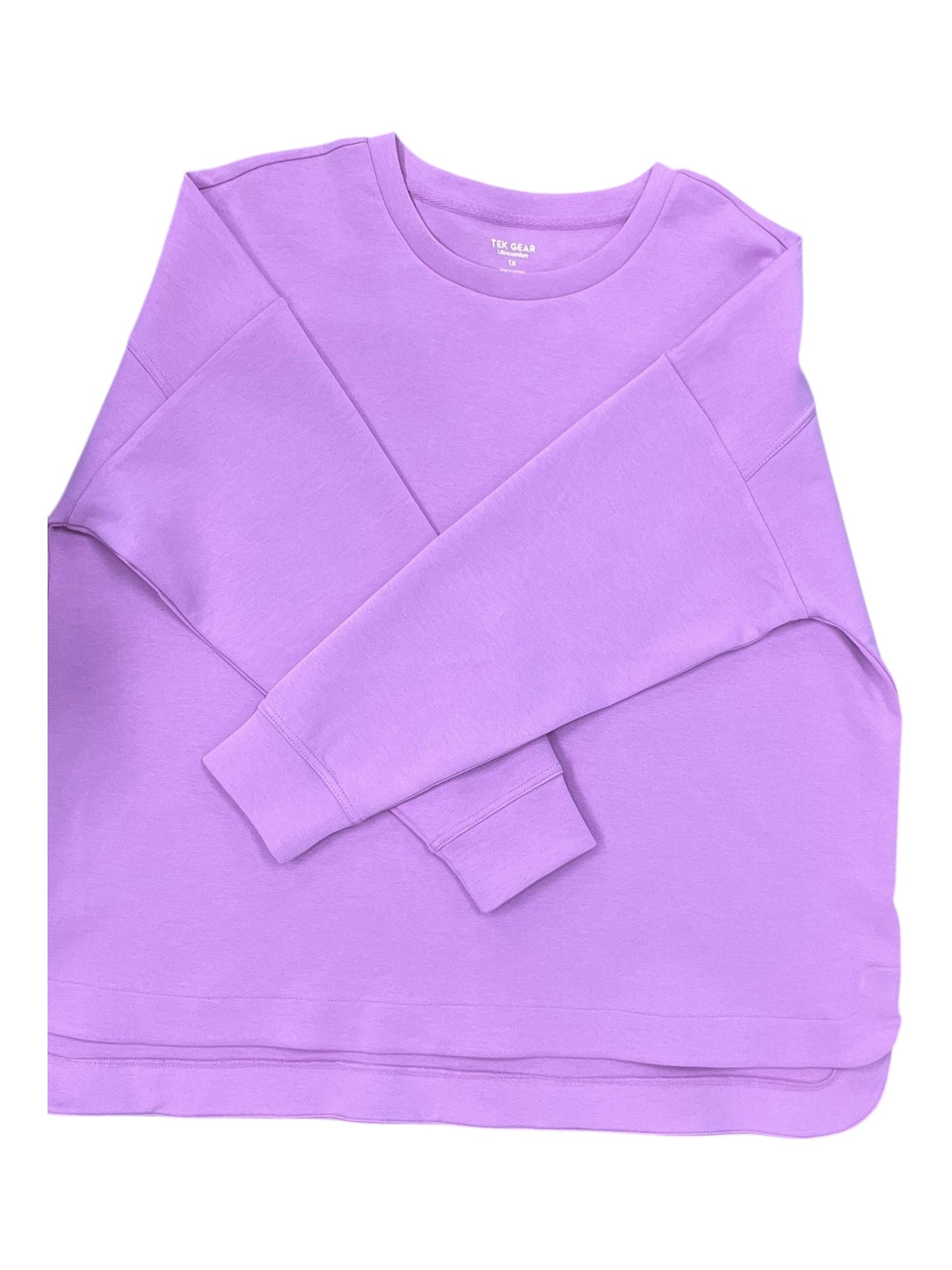 Sweatshirt Collar By Tek Gear In Pink, Size:1X