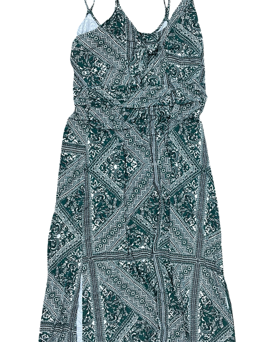 Dress Casual Maxi By Maurices In Green & White, Size:1X