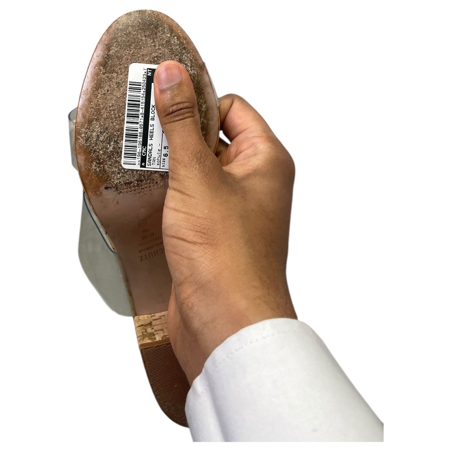 Sandals Heels Block By schutz In Tan, Size:6.5