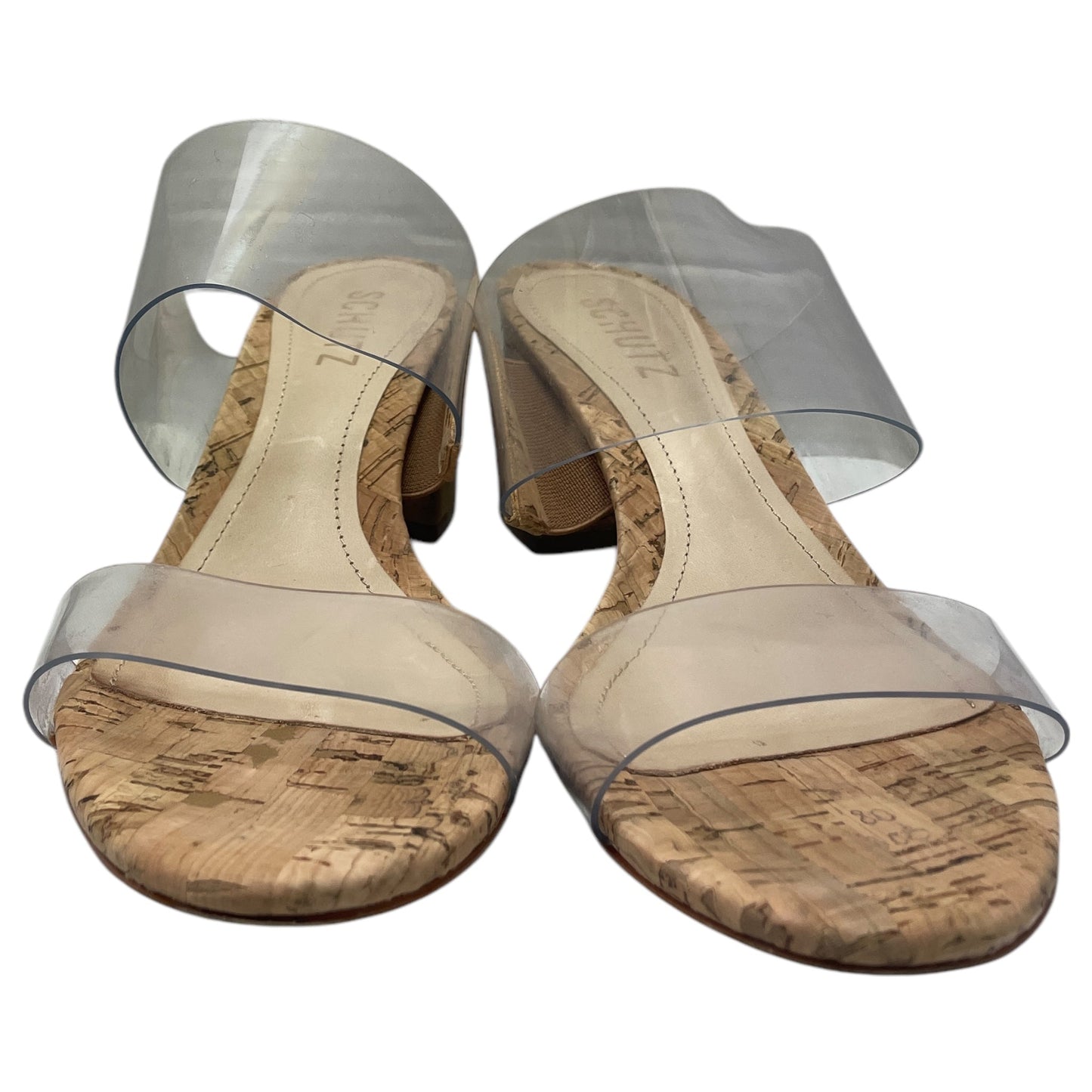 Sandals Heels Block By schutz In Tan, Size:6.5