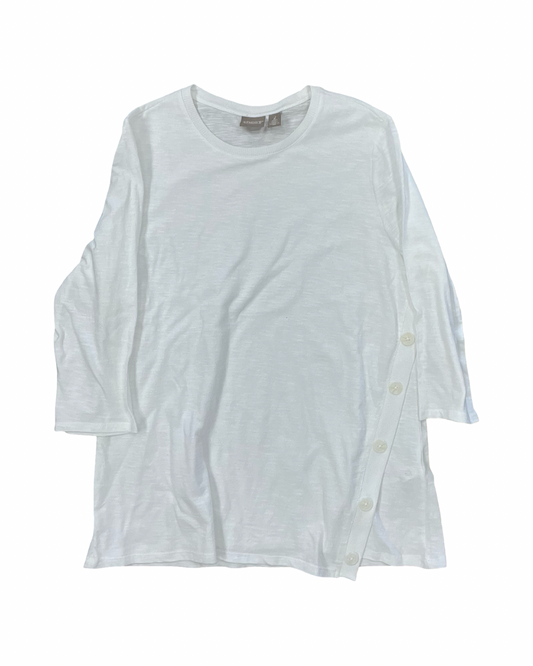 Top 3/4 Sleeve By Chicos In White, Size:L