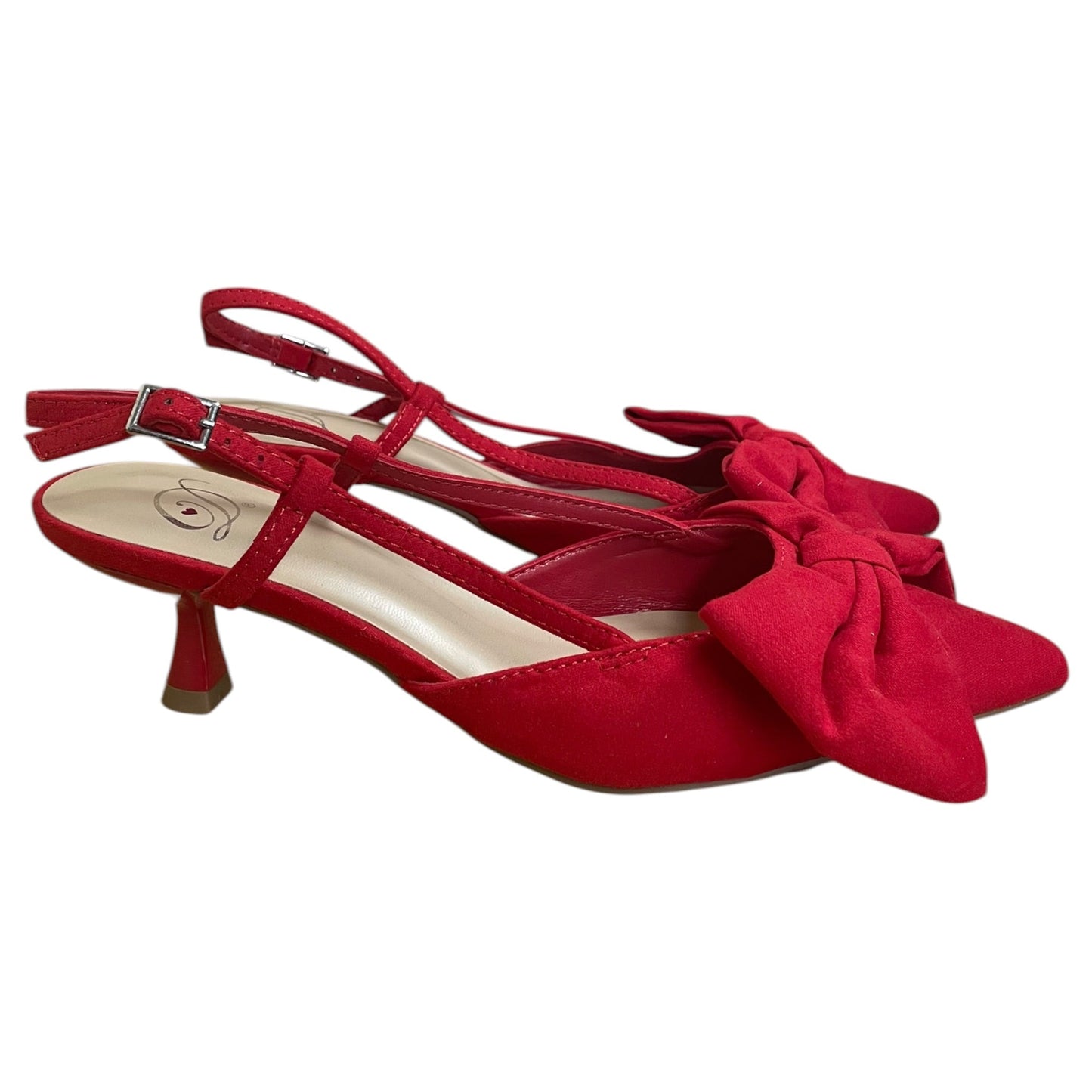 Shoes Heels Kitten By Cme In Red, Size:6
