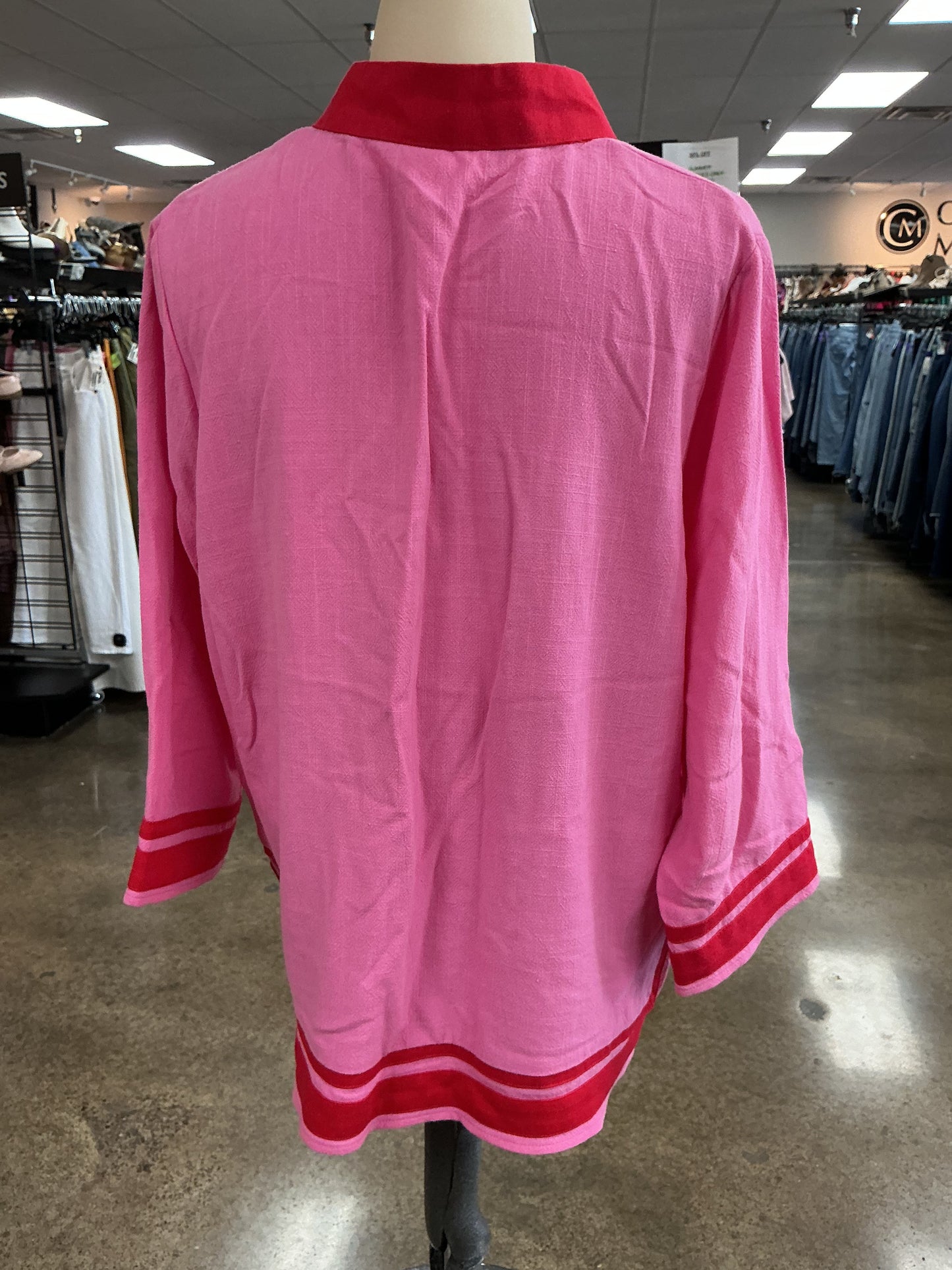 Top Ls By Entro In Pink & Red, Size:M