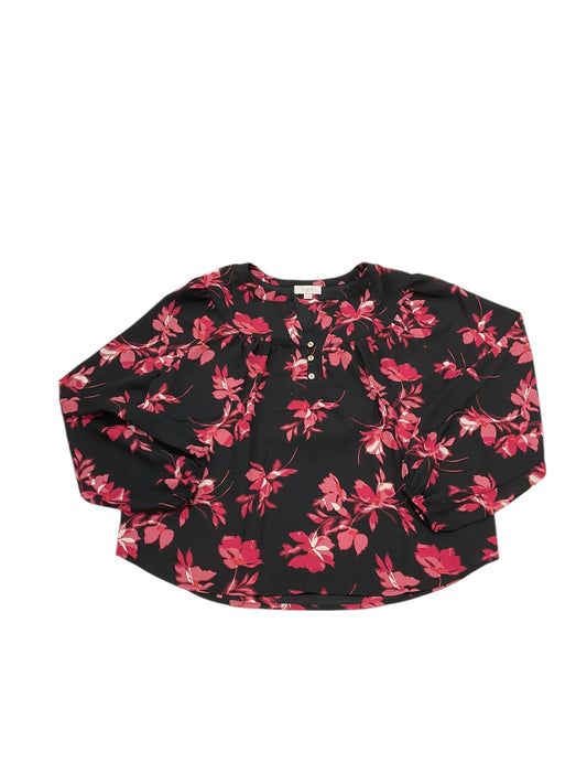 Top Ls By Loft In Black & Pink, Size:M