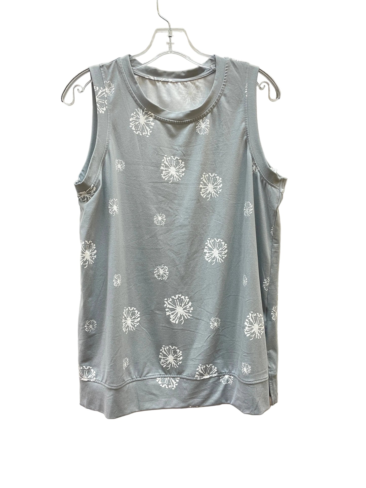 Top Sleeveless Basic By Clothes Mentor In Grey & White, Size:L