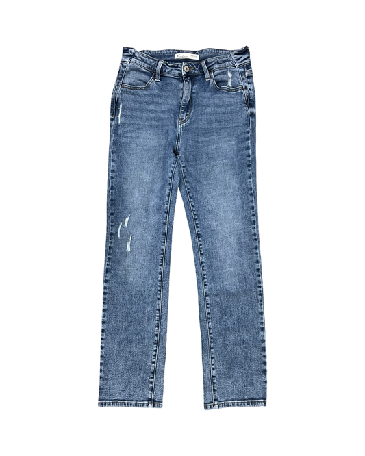 Jeans Straight By Kancan In Blue Denim, Size:6