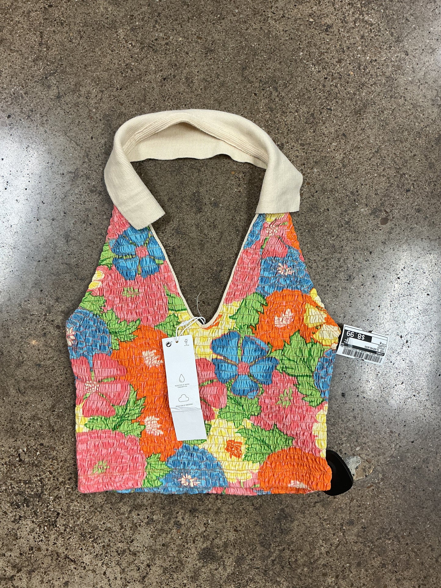 Top Sleeveless By Zara In Orange, Size:M