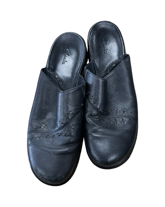 Shoes Heels Wedge By Clarks In Black, Size:10