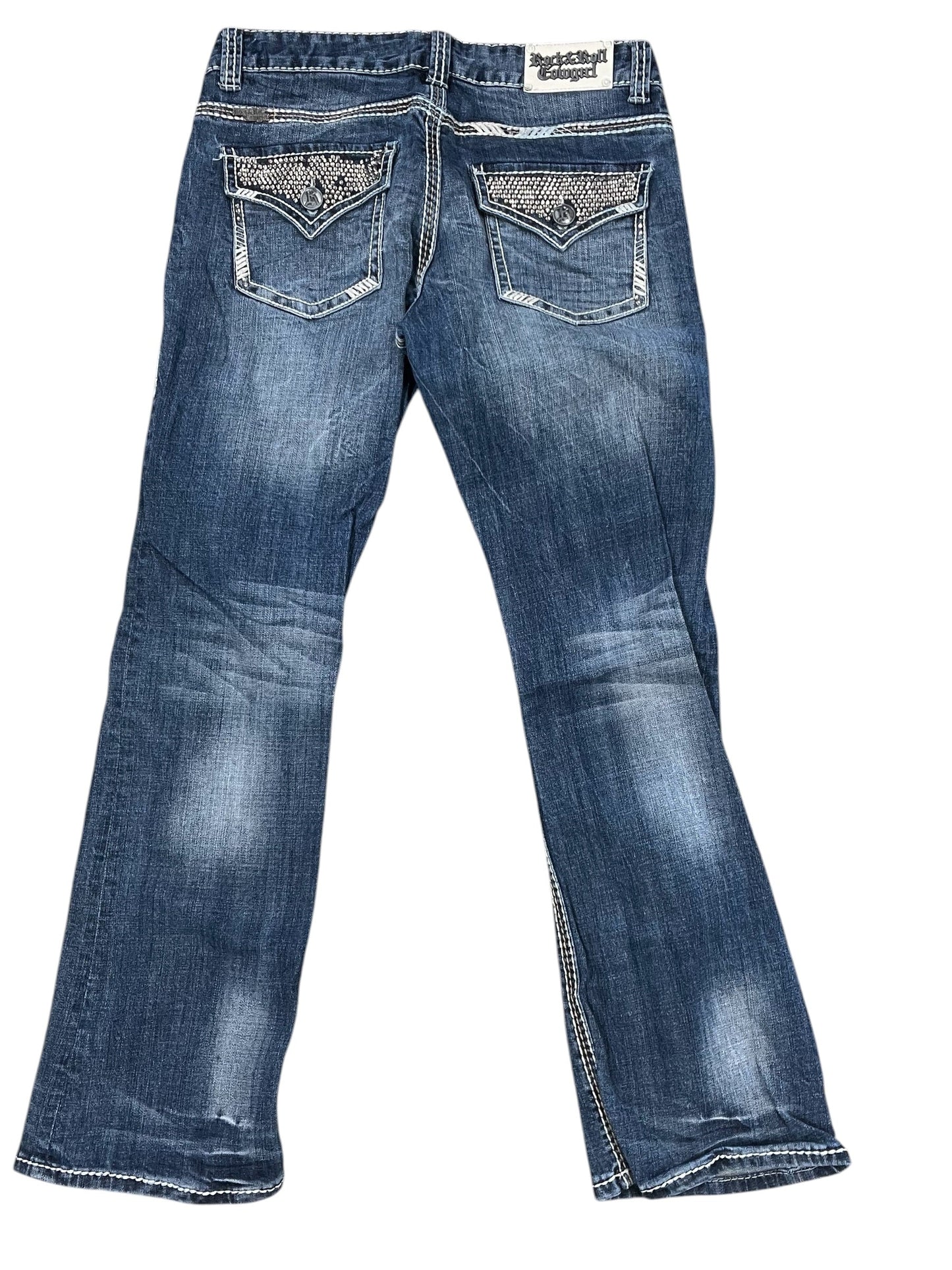 Jeans Straight By Rock & Roll In Blue Denim, Size:10
