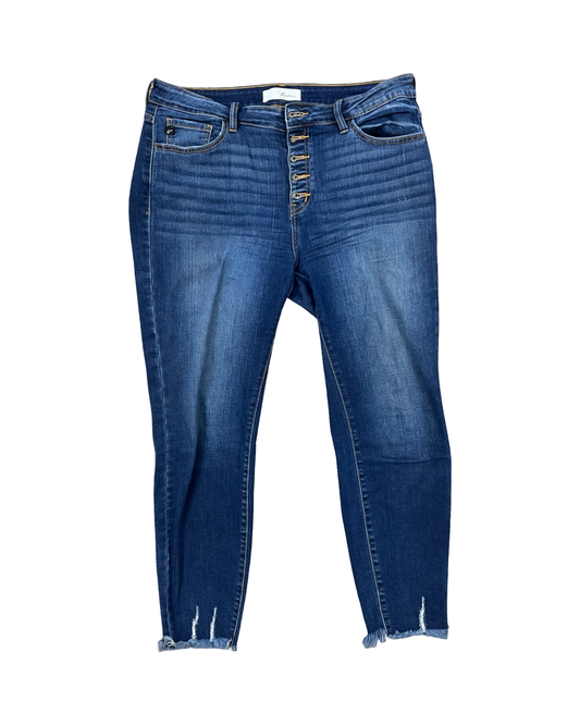 Jeans Straight By Kancan In Blue Denim, Size:14