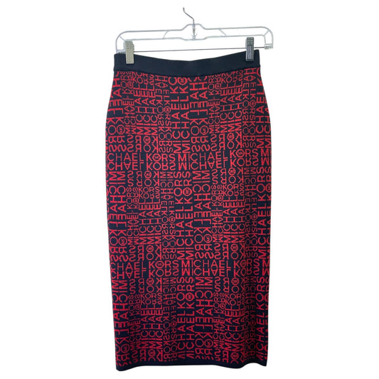 Skirt Midi By Michael By Michael Kors In Black & Red, Size:Xs