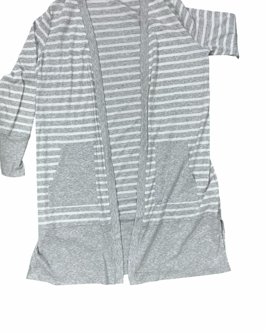Cardigan By Grace In Grey & White, Size:L