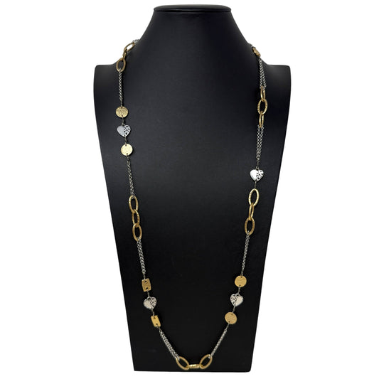 Two Tone Deco Station Necklace By Brighton
