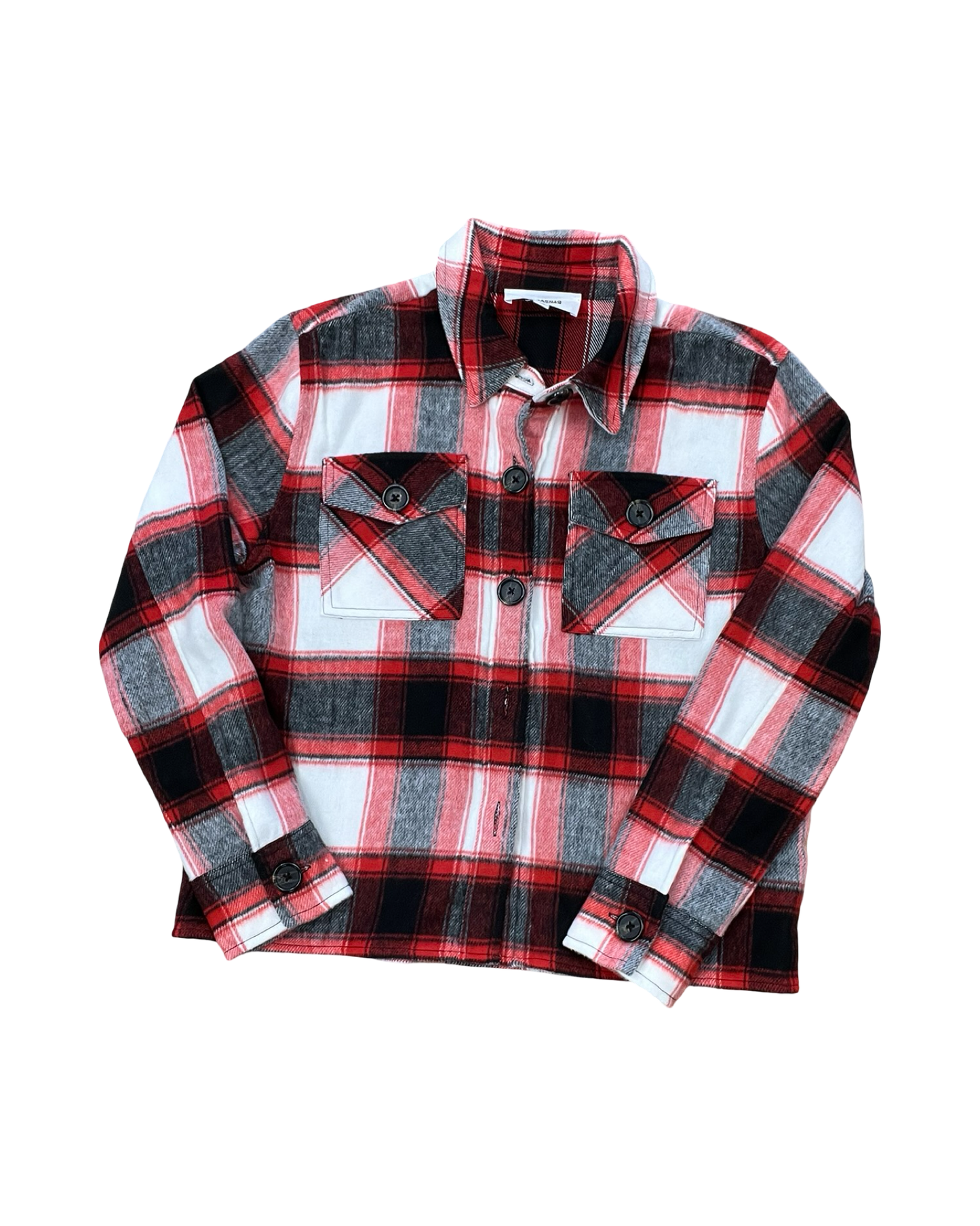 Jacket Shirt By Steve Madden In Red & White, Size:M
