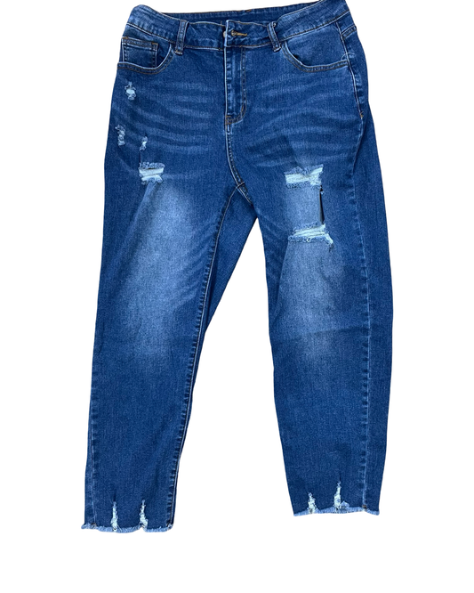 Jeans Straight By Kancan In Blue Denim, Size:12