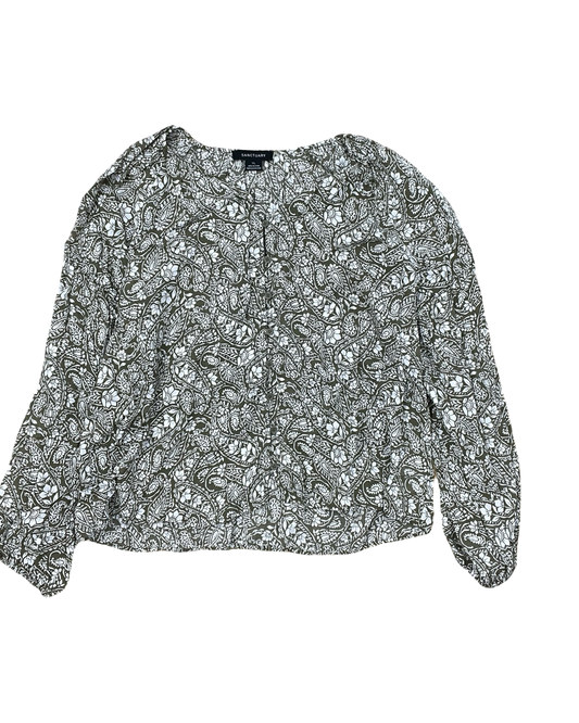 Blouse Ls By Sanctuary In Green & White, Size:Xl
