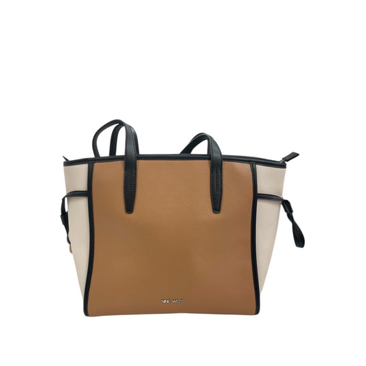 Handbag By Nine West In Tan & White, Size:Large