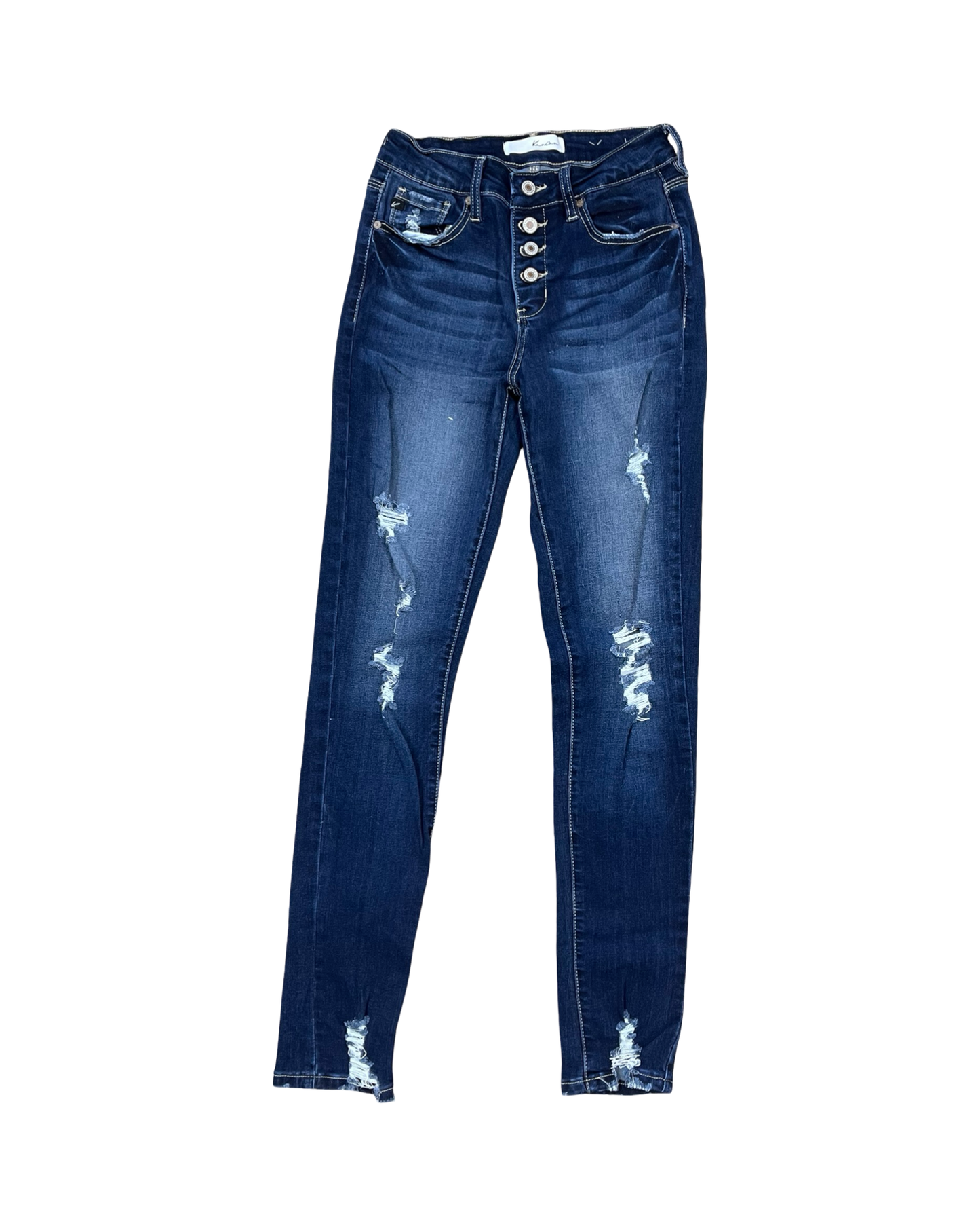 Jeans Skinny By Kancan In Blue Denim, Size:0