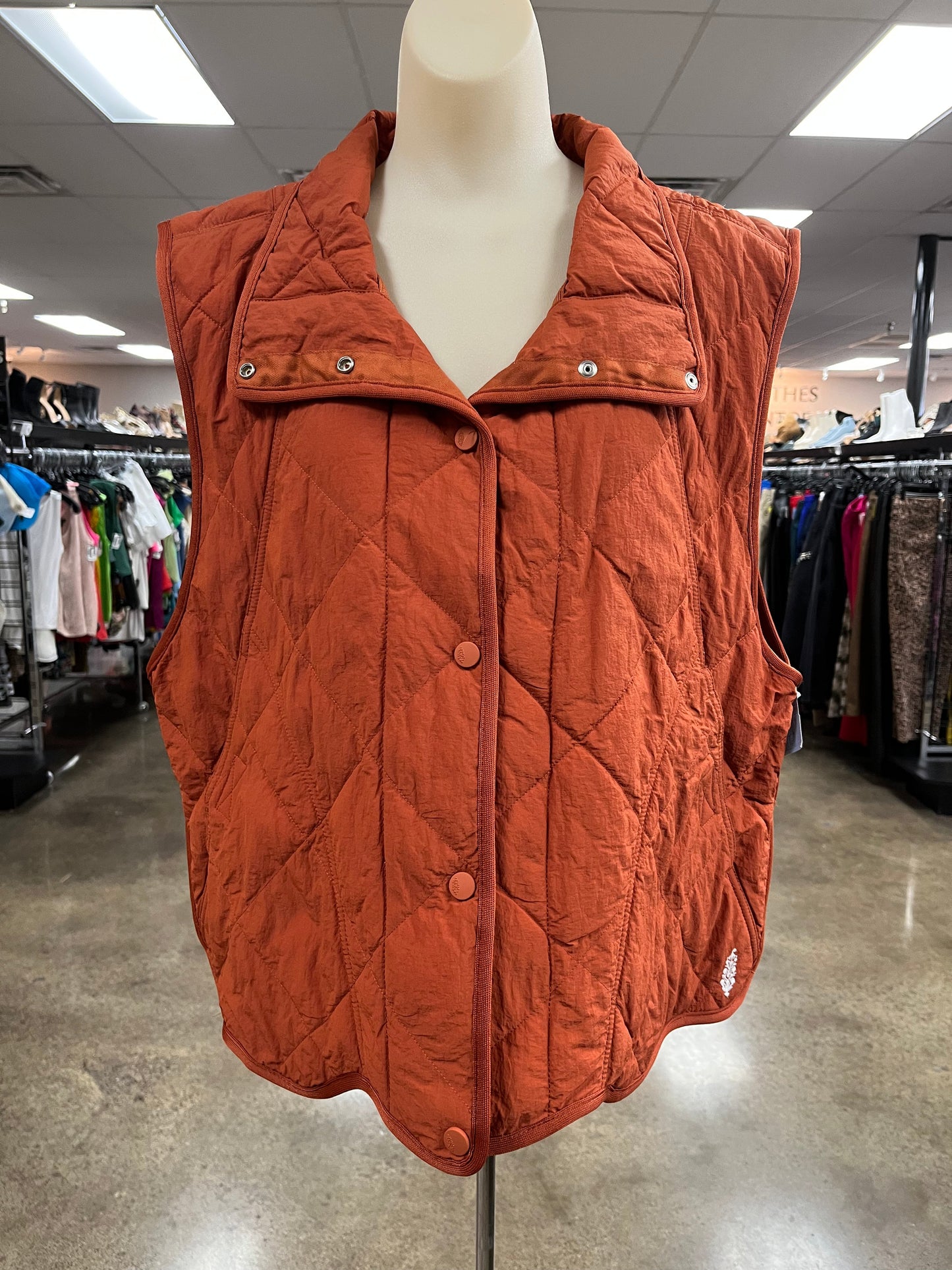 Vest Other By Free People In Orange, Size:L