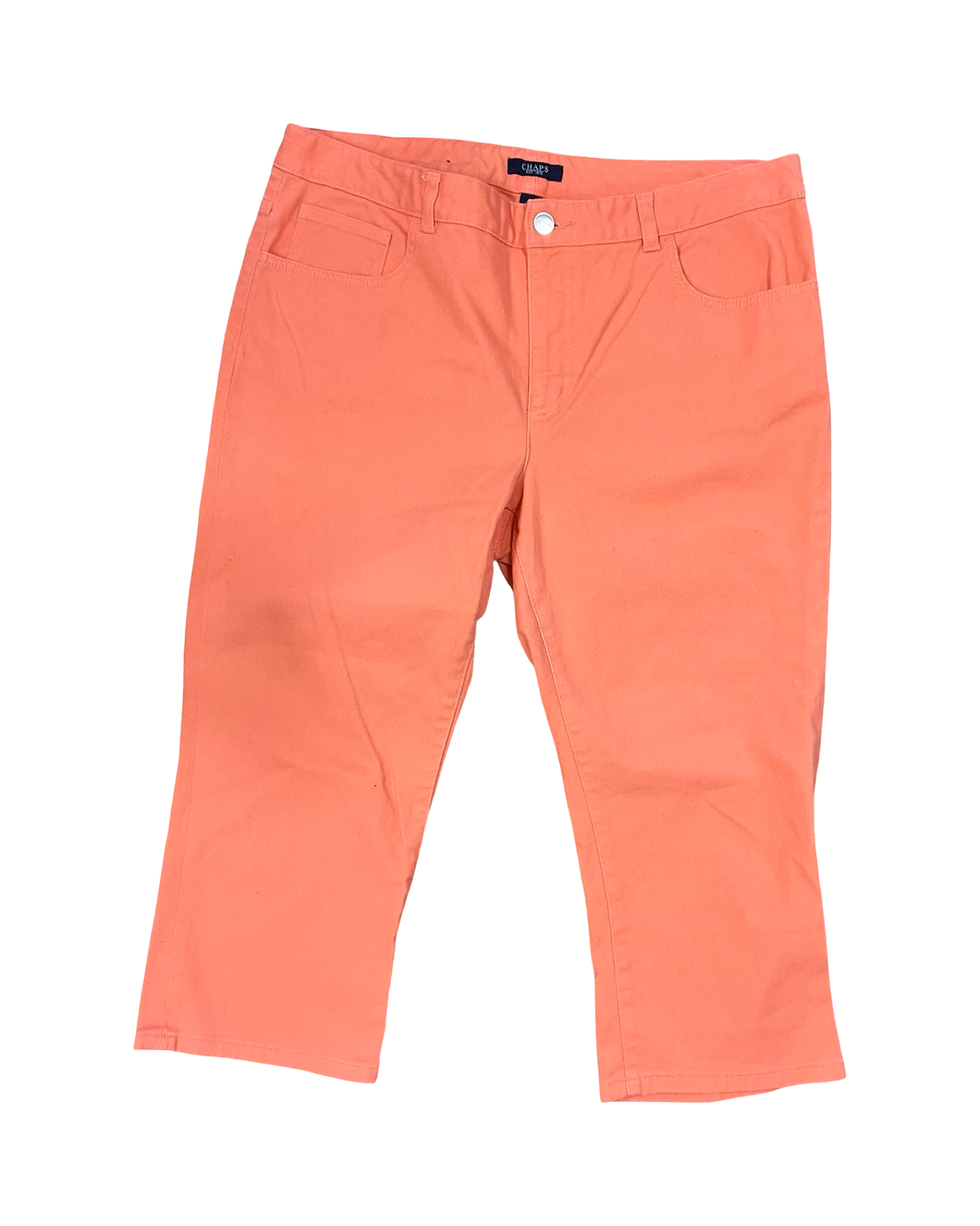 Jeans Cropped By Chaps In Orange Denim, Size:16