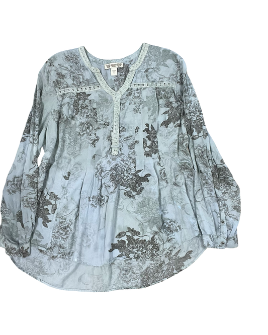 Top Ls By Vintage America In Blue & Brown, Size:L