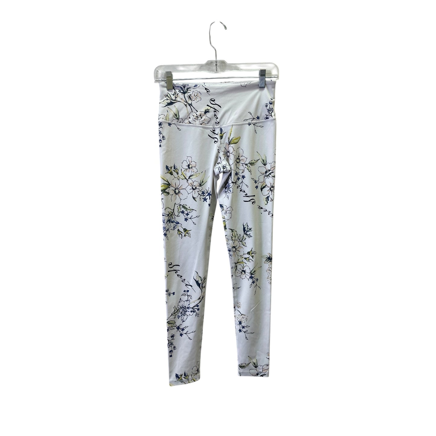 Athletic Leggings By Victorias Secret In White & Yellow, Size:S