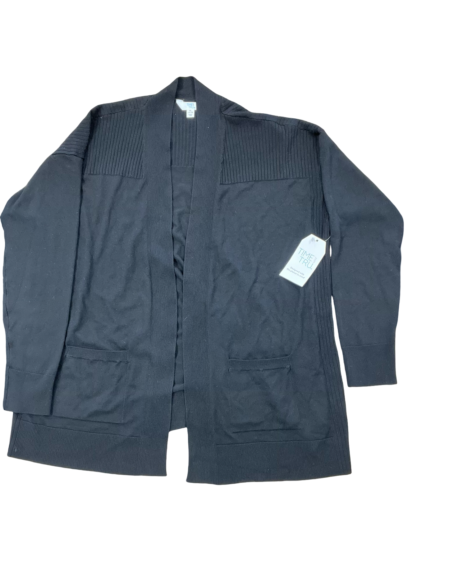 Cardigan By Time And Tru In Black, Size:Xl