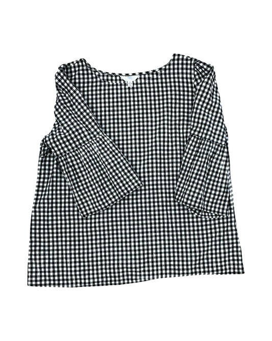 Top 3/4 Sleeve By Time And Tru In Black & White, Size:L