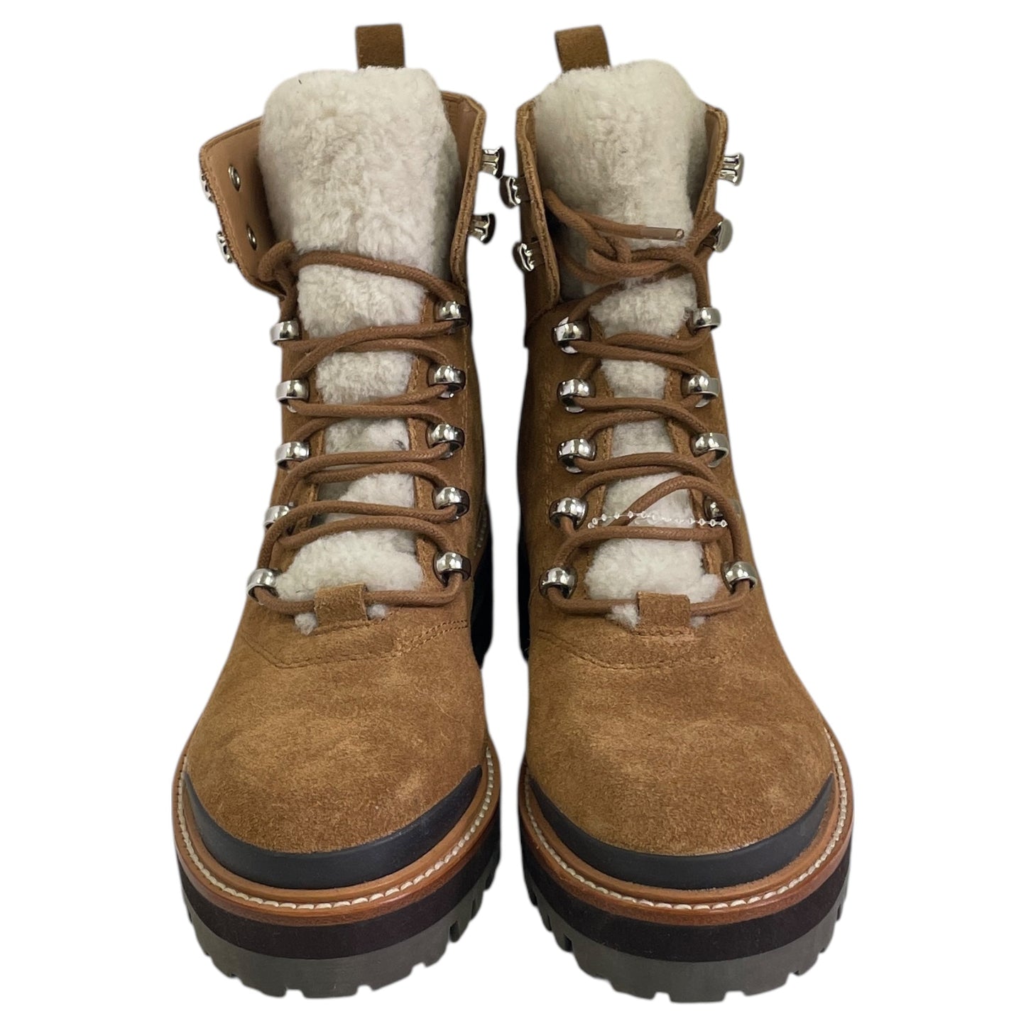 BOOTS ANKLE FLATS by MARC FISHER in BROWN, Size:6