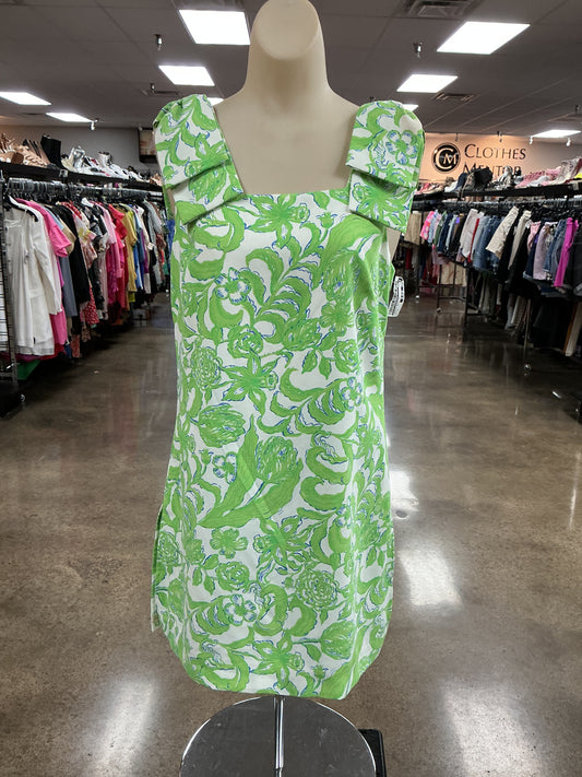 Romper Designer By Lilly Pulitzer In Green & White, Size:6