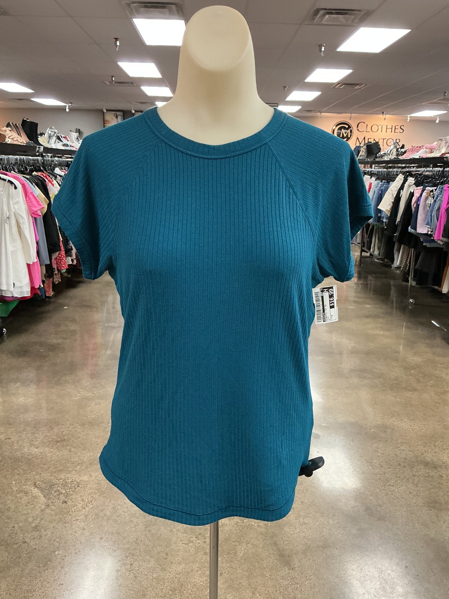 Athletic Top Ss By Athleta In Teal, Size:M