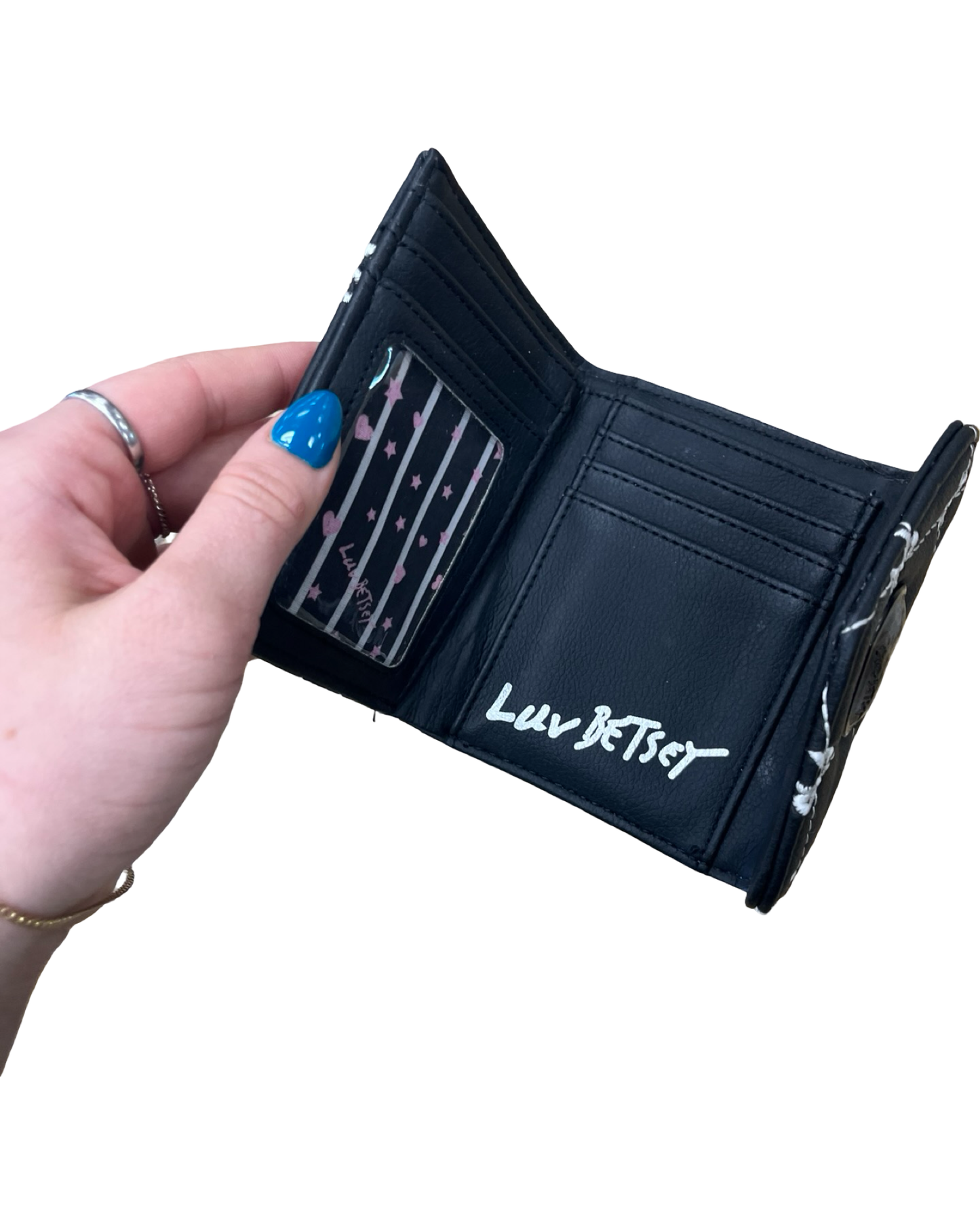 Wallet By Clothes Mentor In Black & White, Size:Small