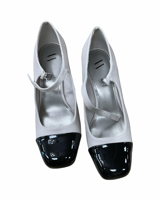 Shoes Heels Block By Worthington In Black & Cream, Size:9.5