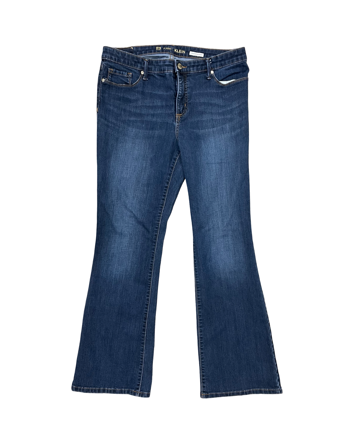 Jeans Boot Cut By Anne Klein In Blue Denim, Size:12