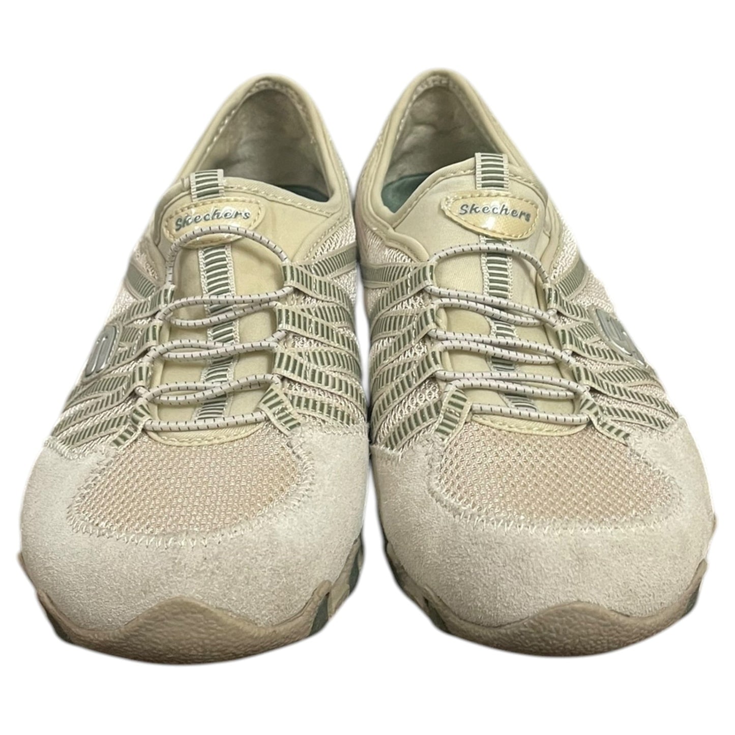 Shoes Sneakers By Skechers In Green & Tan, Size:8