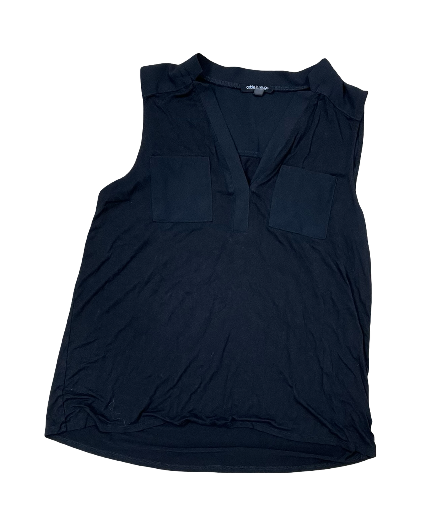 Top Sleeveless By Cable And Gauge In Black, Size:L