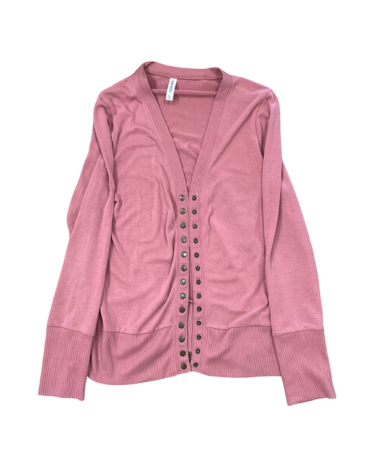 Cardigan By Zenana Outfitters In Pink, Size:Xl