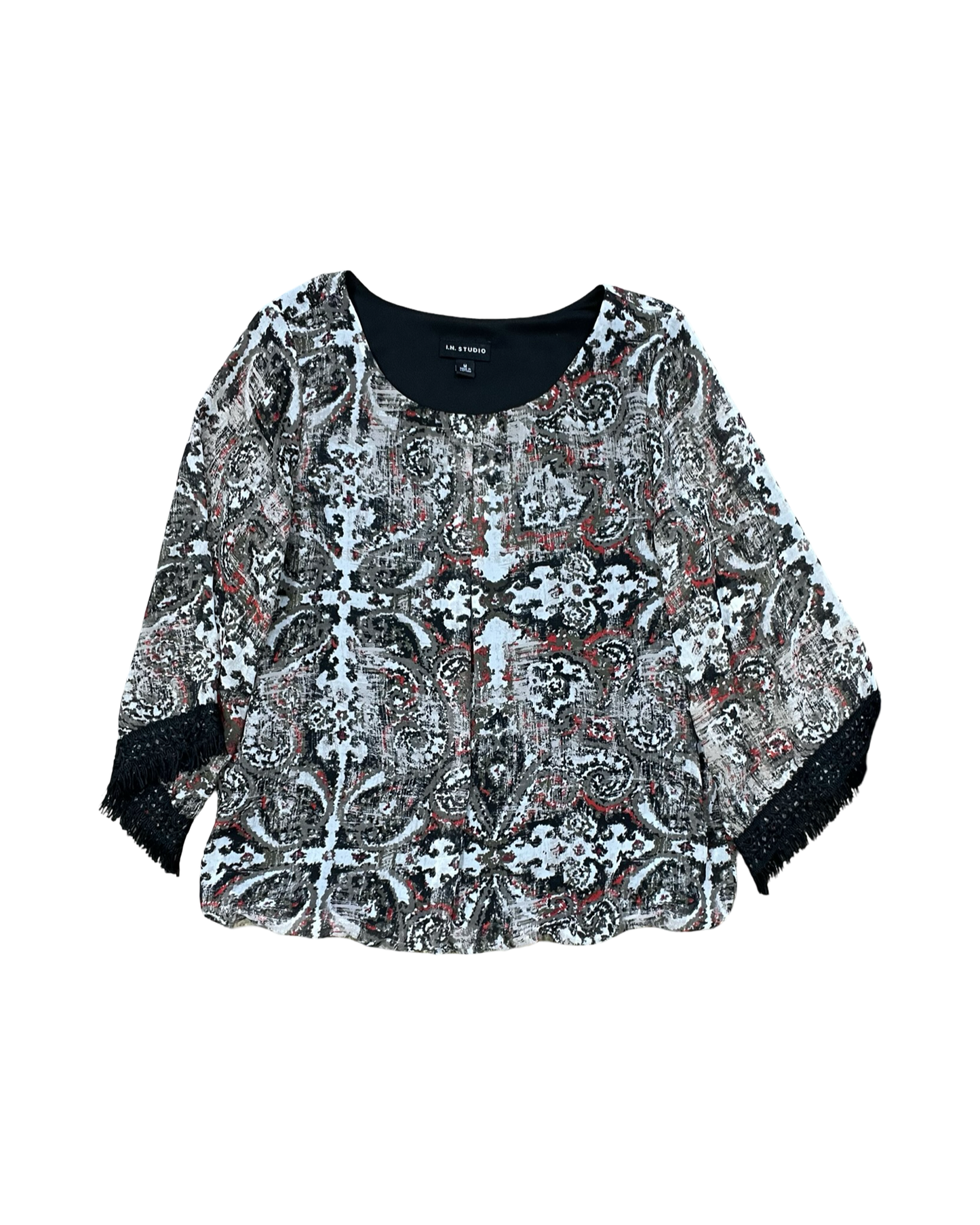 Top Ls By In Studio In Grey & Red, Size:M
