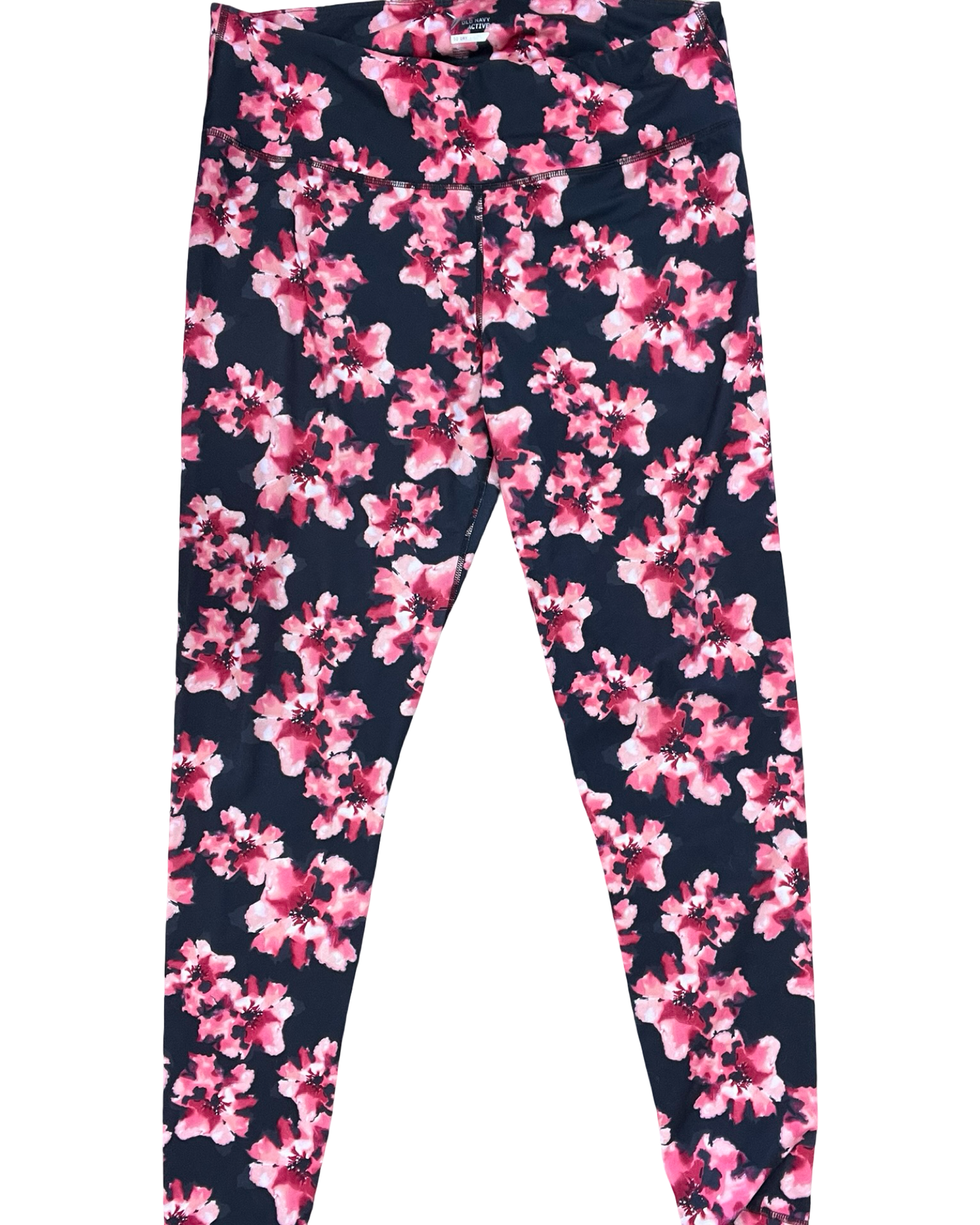 Athletic Leggings By Old Navy In Grey & Pink, Size:1X
