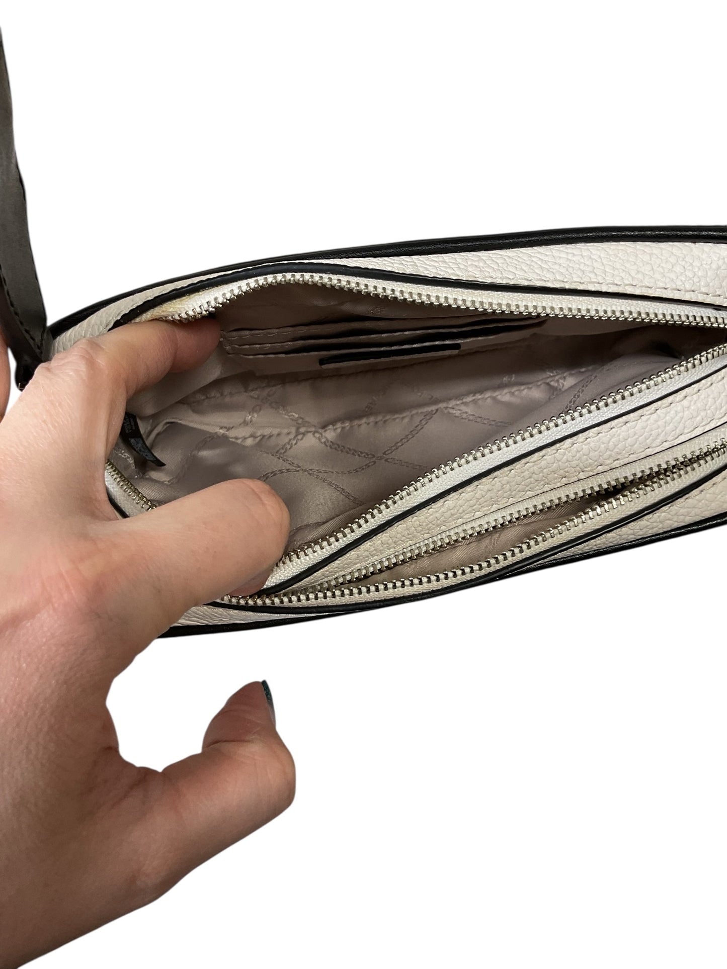 Crossbody Designer By Michael Kors In Black & White, Size:Small