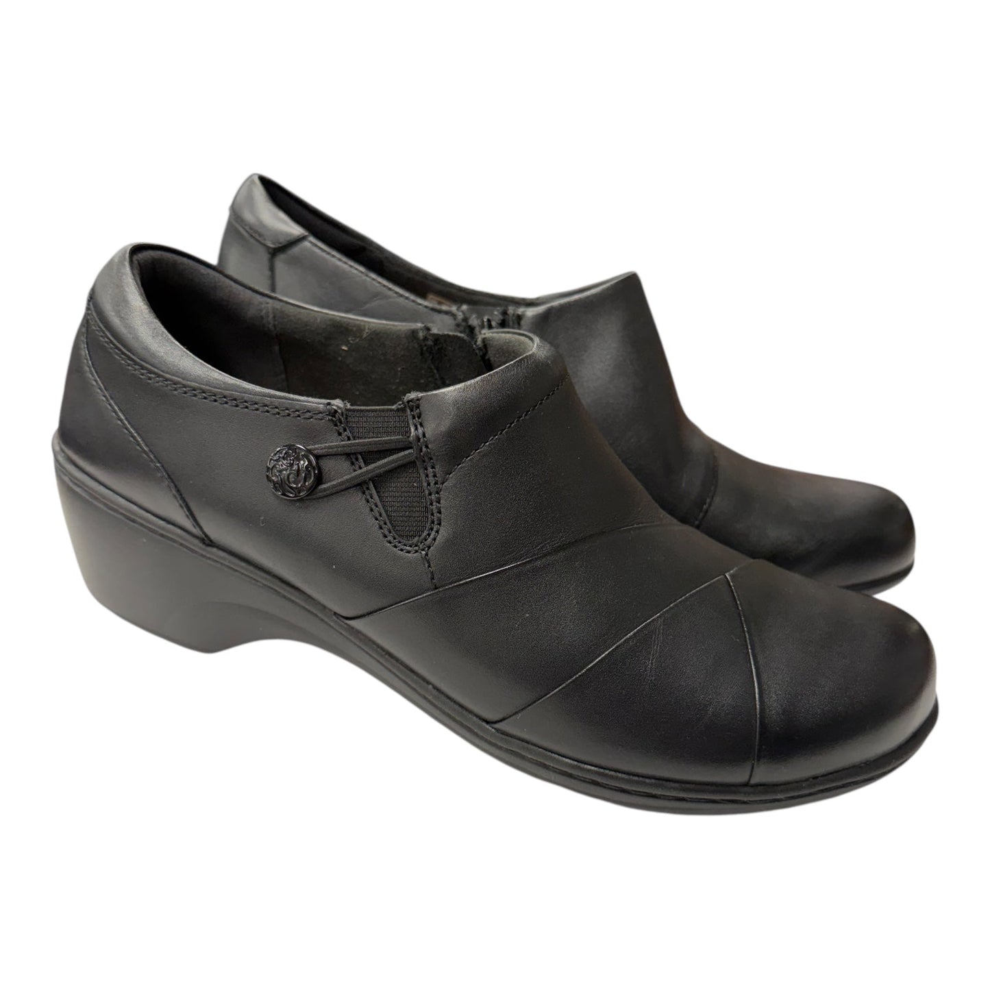 Shoes Flats By Clarks In Black, Size:12