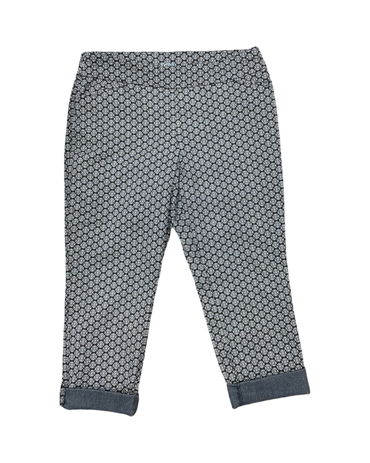 Pants Cropped By Croft And Barrow In Black & Tan, Size:16