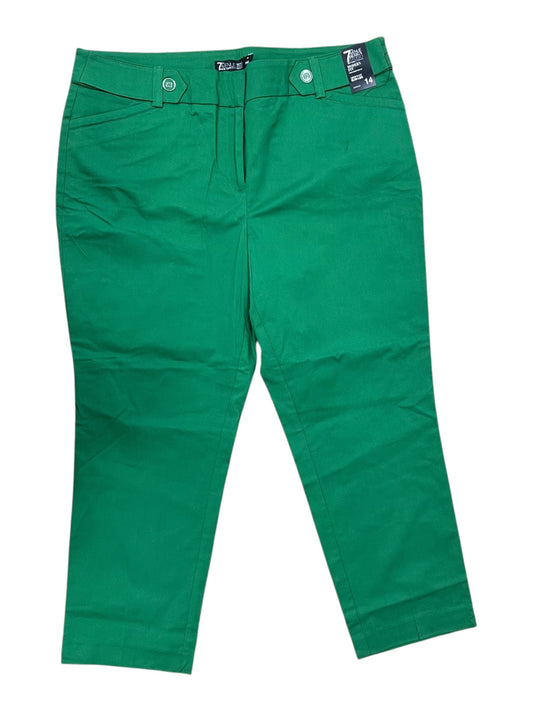 Pants Cropped By Clothes Mentor In Green, Size:14