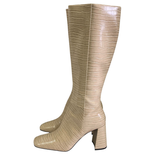 Boots Knee Heels By Jeffery Campbell In Cream, Size:9