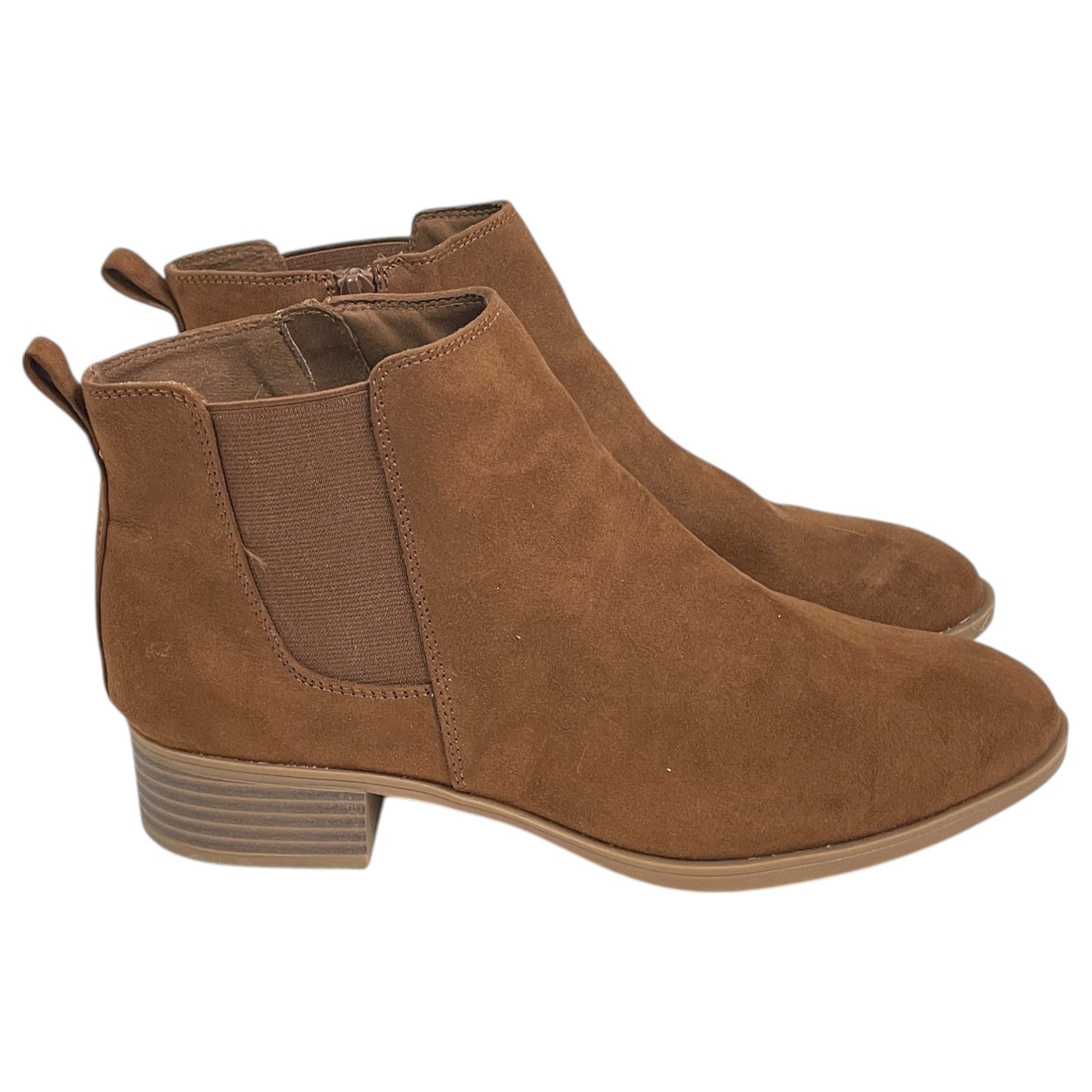 Boots Ankle Flats By So In Brown, Size:11