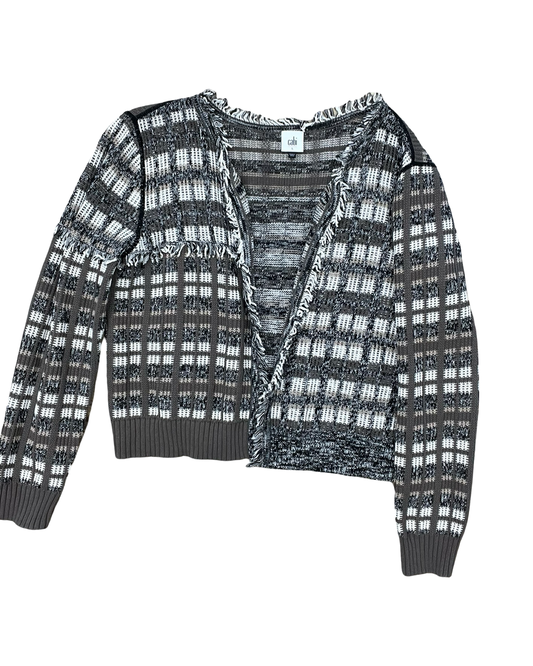 Cardigan By Cabi In Tan & White, Size:L